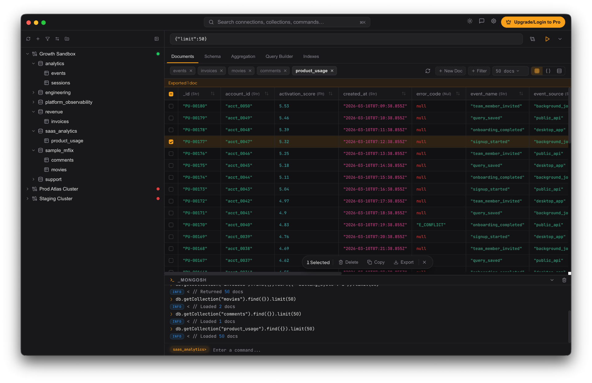 Spanna data browser with table view