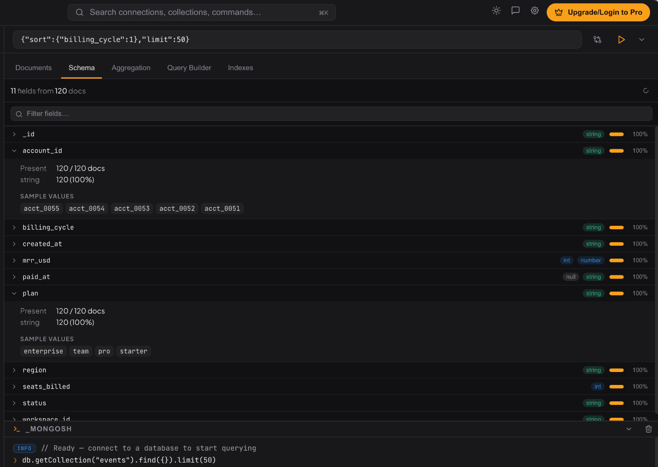 Spanna schema analysis panel